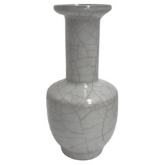 Pale Turquoise With Contrast Crackle Bottle Shaped Vase, China, Contemporary