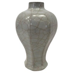 Pale Turquoise With Contrast Crackle Small Spout Vase, China, Contemporary