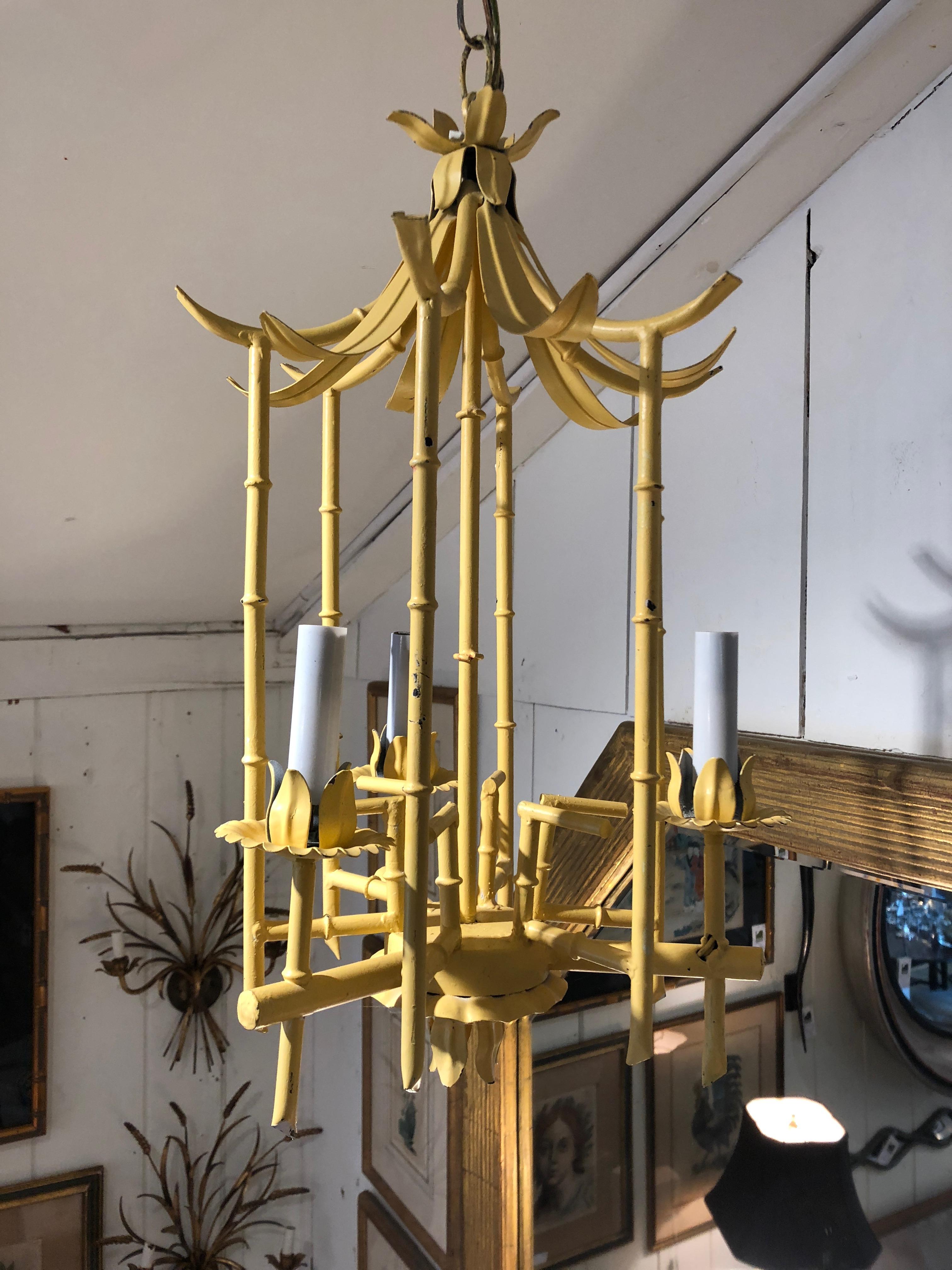 faux bamboo pagoda chandelier