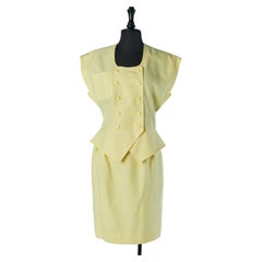 Pale yellow jacket and skirt ensemble PIERRE CARDIN