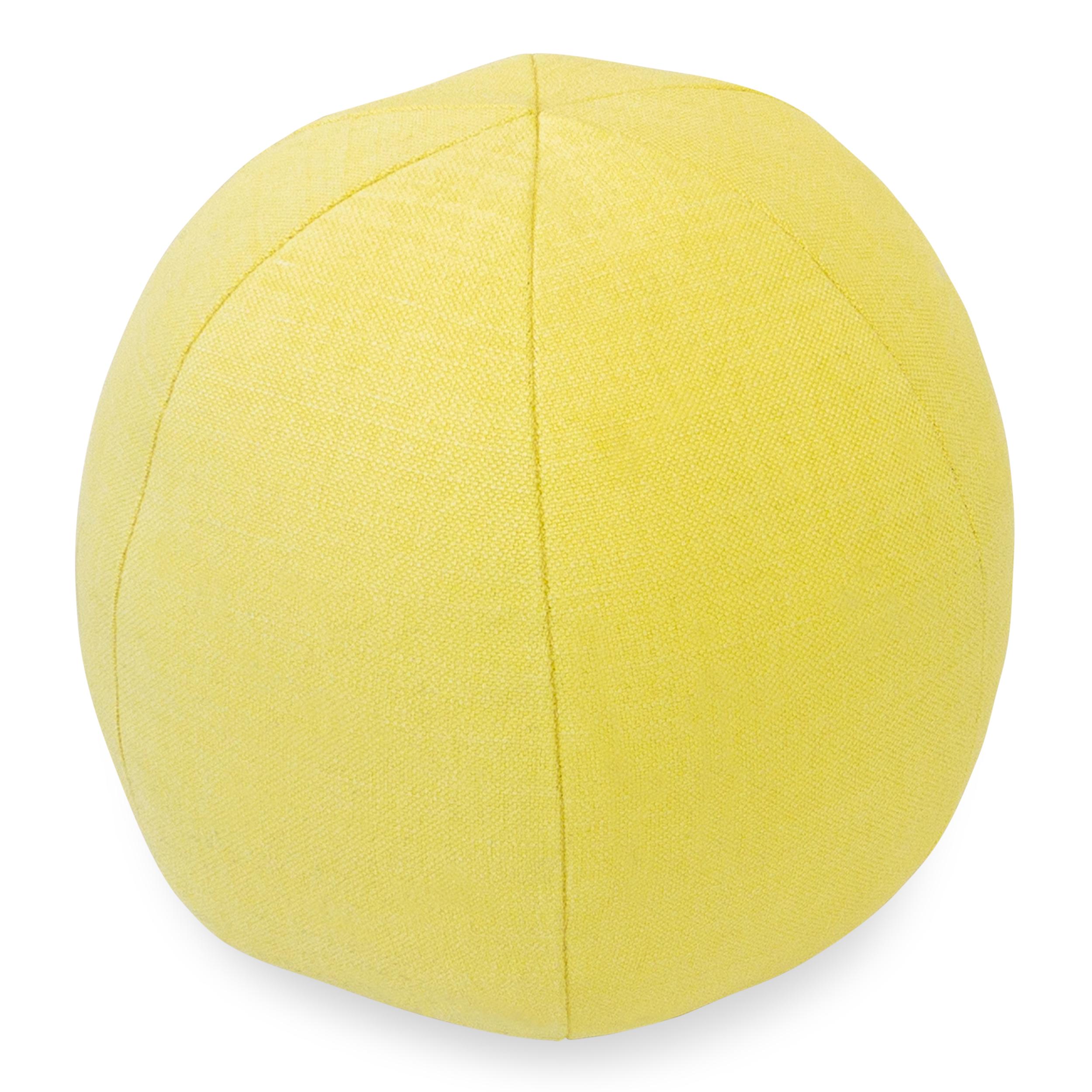 Modern Pale Yellow Linen Ball Pillow For Sale