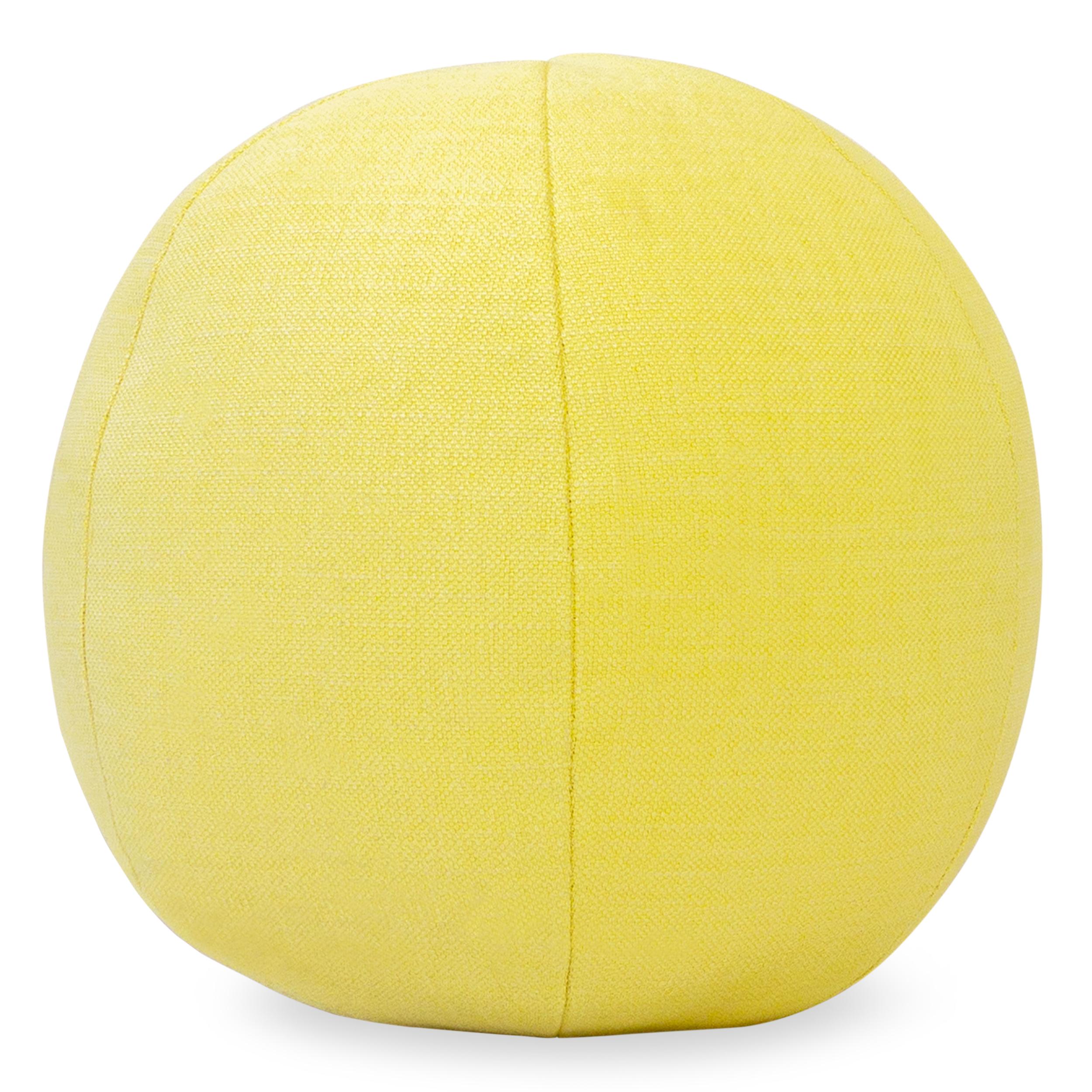 American Pale Yellow Linen Ball Pillow For Sale