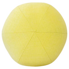 Coussin boule en lin jaune pâle