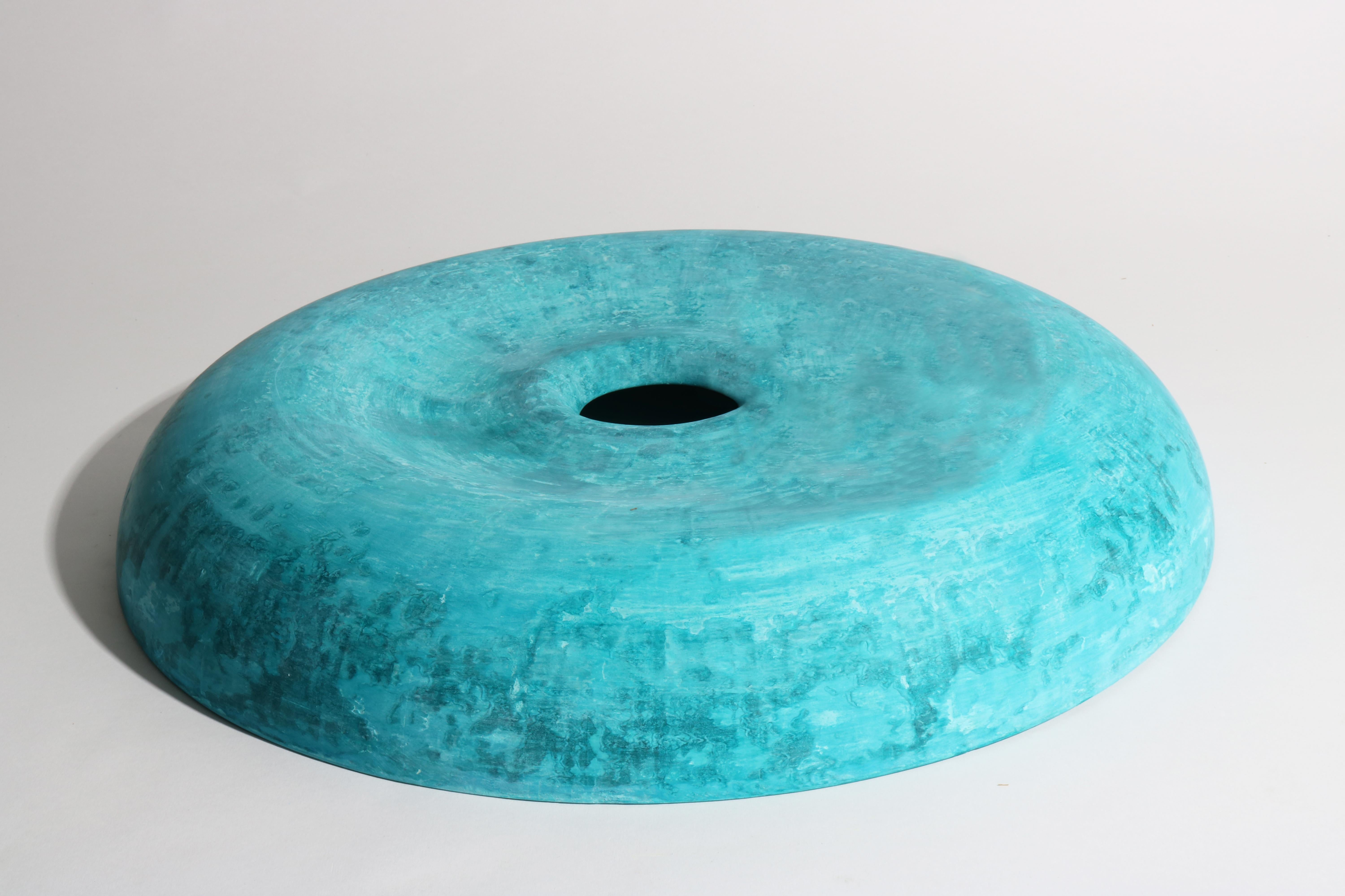 Twirl Bowl, Ocean Blue by Lenny Stöpp
Material: Mineral powder & water-based acrylic hardener
Finish: Water-based coating
Dimensions: ± 8 x 52 cm
Weight: ±5kg

All pieces are handmade and therefore unique.
Because I use the running cornice technique