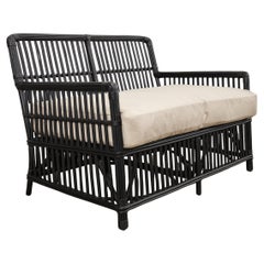 Palecek Art Deco Stil Rattan Bleistift Reed Settee