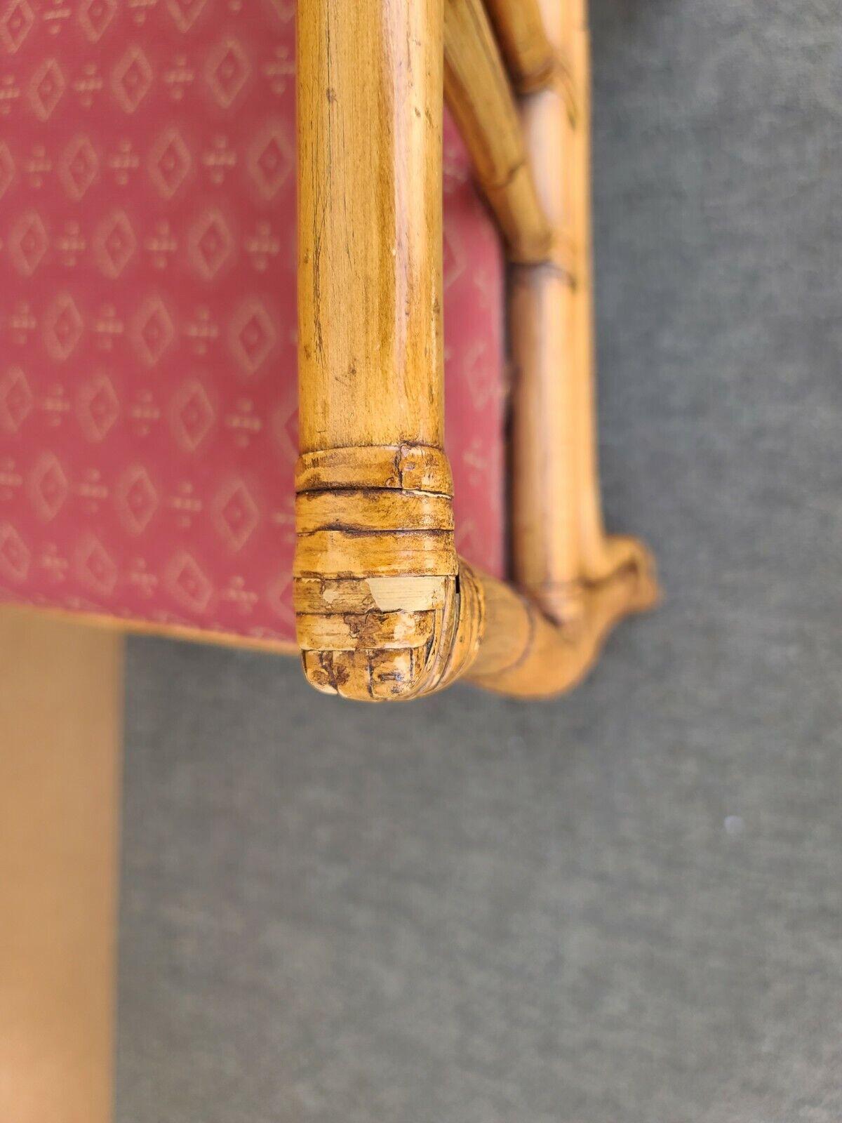 Palecek Bamboo Wicker Rattan Upholstered Dining Accent Desk Armchair 2