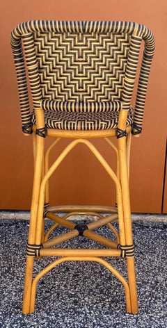 Palecek Bar stools French country French Style Rattan With Multi Colored Wraps