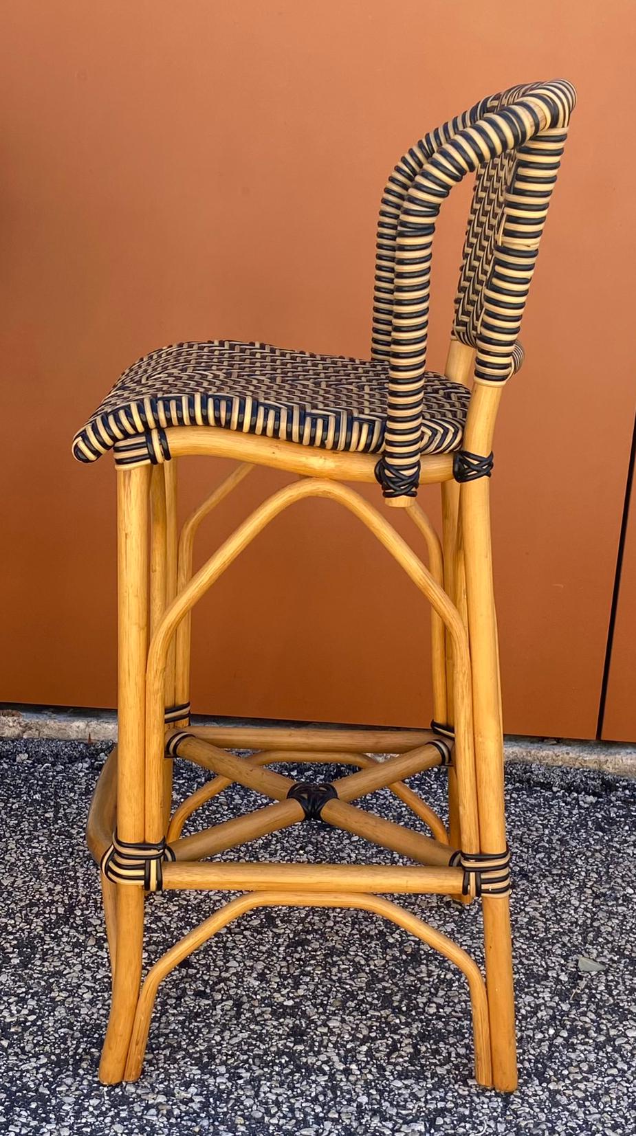 French Provincial Palecek Bar stools French country French Style Rattan With Multi Colored Wraps