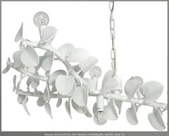 Palecek Eucalyptus Leaf White Brass Chandelier