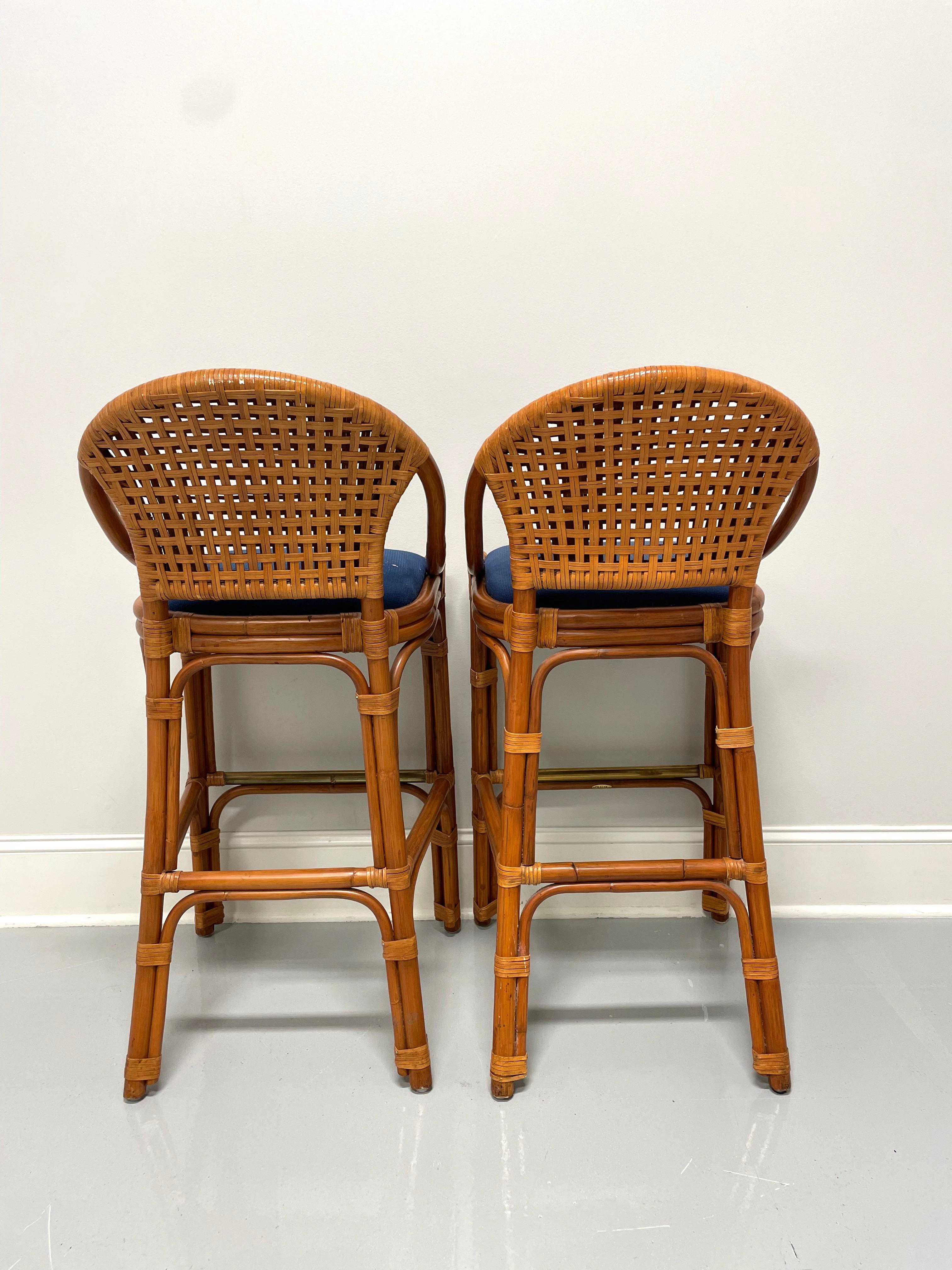 PALECEK Faux Bamboo Bar Height Barstools - Pair A In Good Condition For Sale In Charlotte, NC