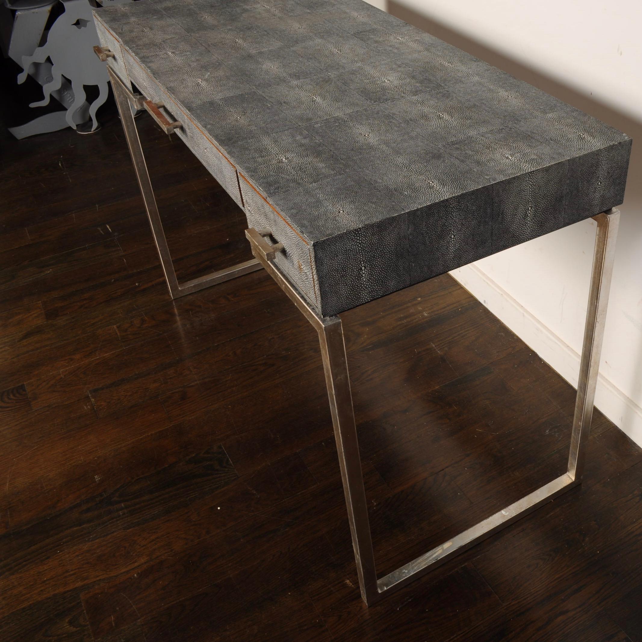 avalon ivory faux shagreen desk