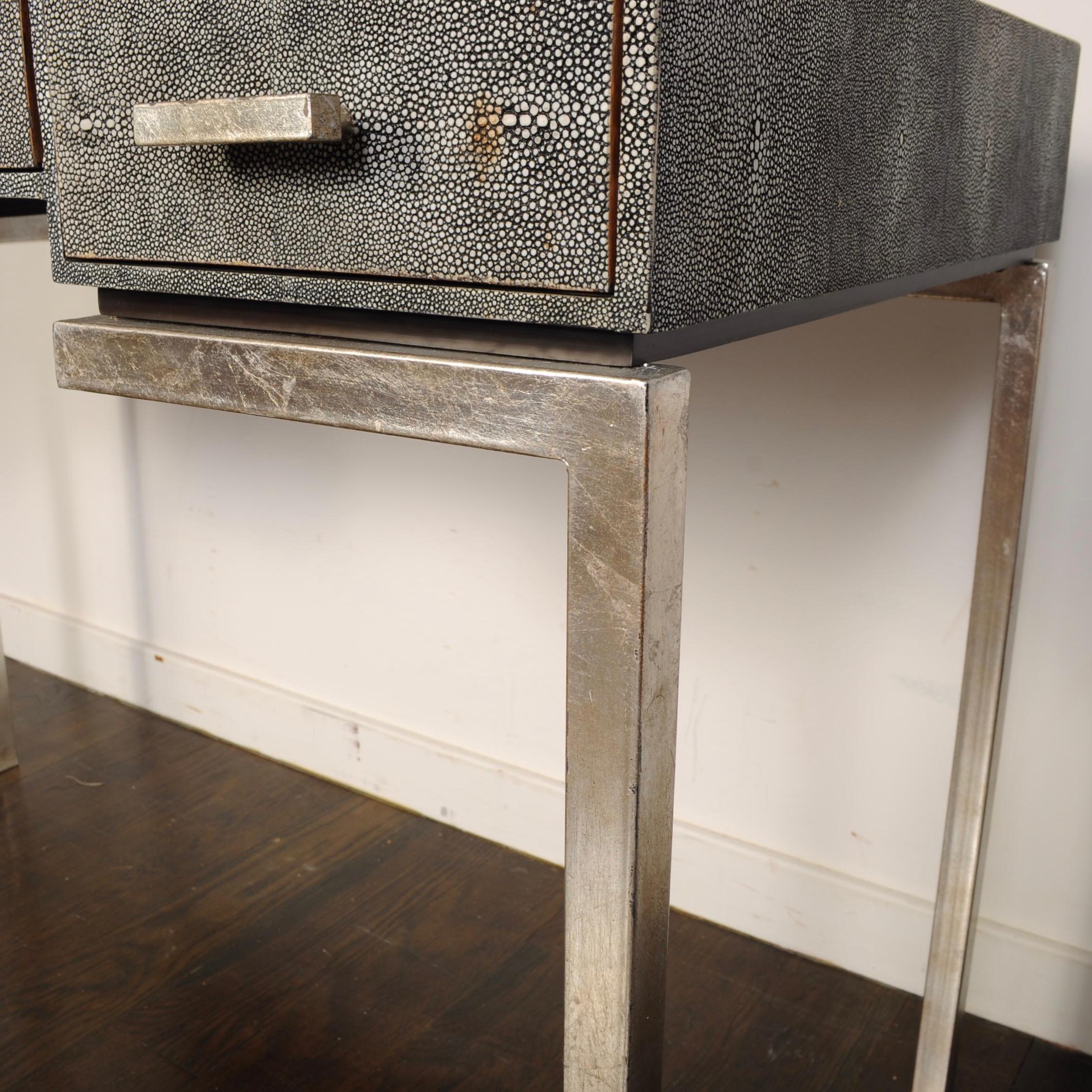 Mid-Century Modern Palecek Faux Shagreen Desk