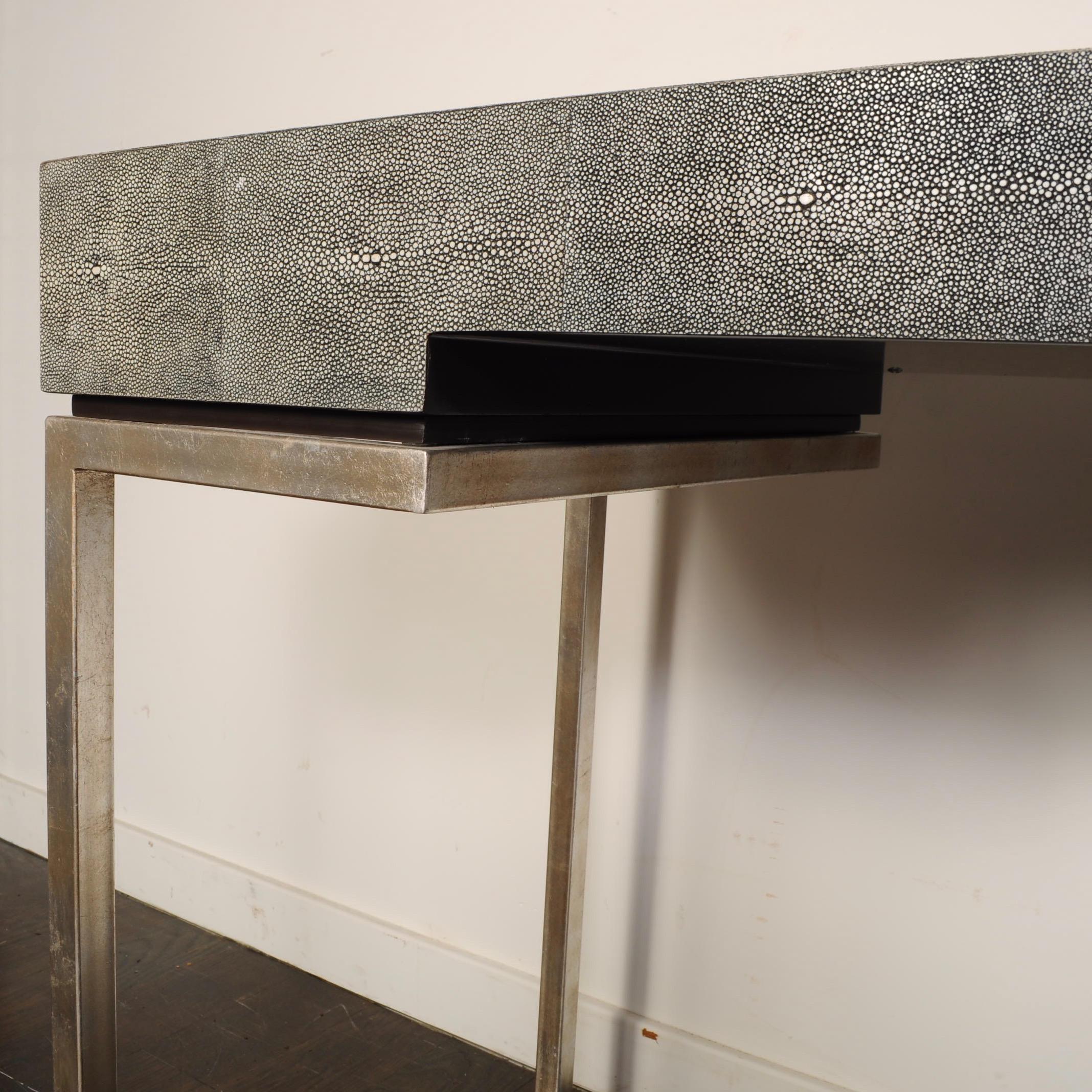 Palecek Faux Shagreen Desk In Good Condition In New London, CT