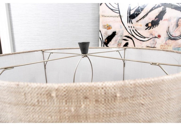 Palecek Josephine Quattro Floor Lamp Pair in Natural Gunmetal Finish