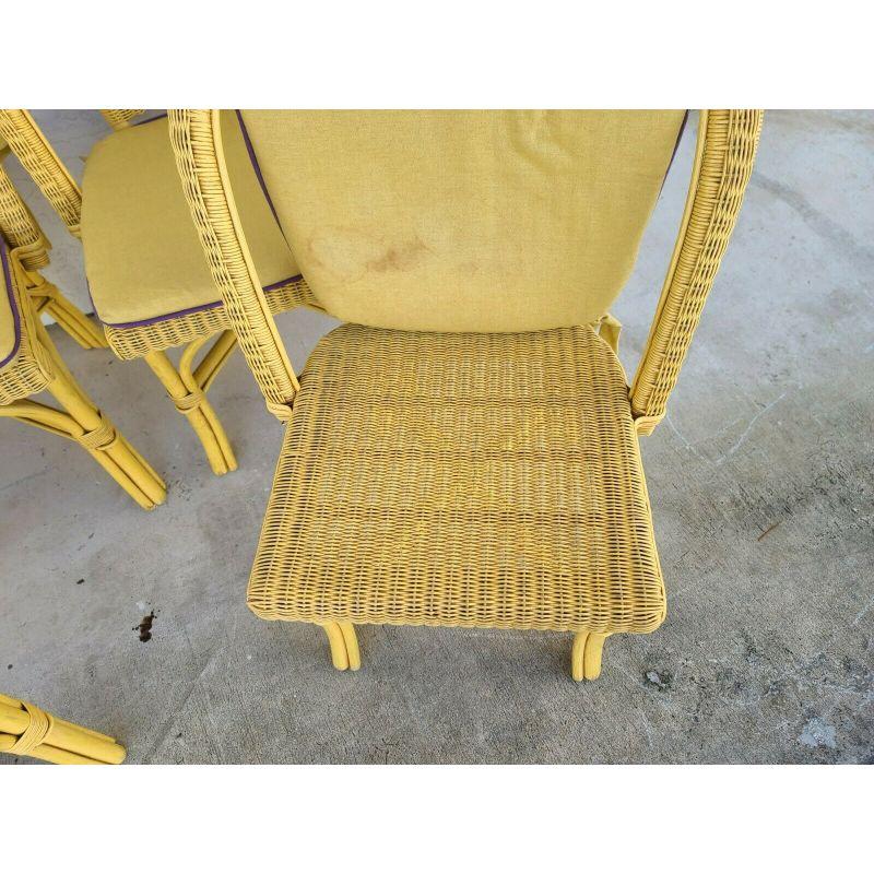 Palecek Weather Resistant Wicker Dining Chairs, Set of 4 In Good Condition For Sale In Lake Worth, FL