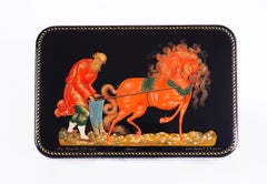 Palekh Lacquered Miniature Box, Limited Edition Licensed Museum Reproduction