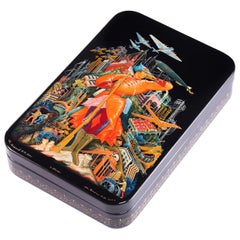 Palekh Lacquered Miniature Box, Limited Edition Licensed Museum Reproduction