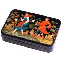 Palekh Lacquered Miniature Box, Limited Edition Licensed Museum Reproduction Palekh Lacquered Miniature Box, Limited Edition Licensed Museum Reproduction