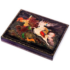 Palekh Lacquered Miniature Box, Limited Edition Licensed Museum Reproduction Palekh Lacquered Miniature Box, Limited Edition Licensed Museum Reproduction