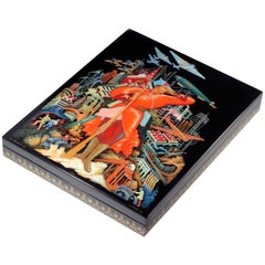 Palekh Lacquered Miniature Box, Limited Edition Licensed Museum Reproduction Palekh Lacquered Miniature Box, Limited Edition Licensed Museum Reproduction