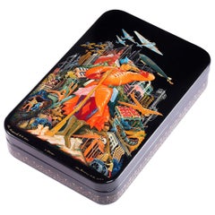 Palekh Lacquered Miniature Box, Limited Edition Licensed Museum Reproduction