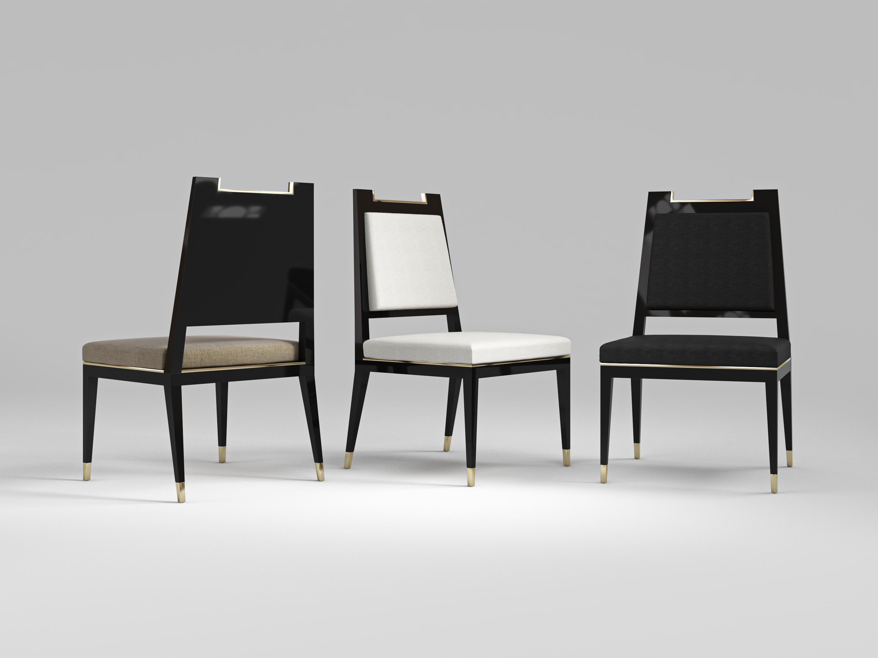 Palena Dining Chair in Black Lacquer In New Condition For Sale In Istanbul, TR