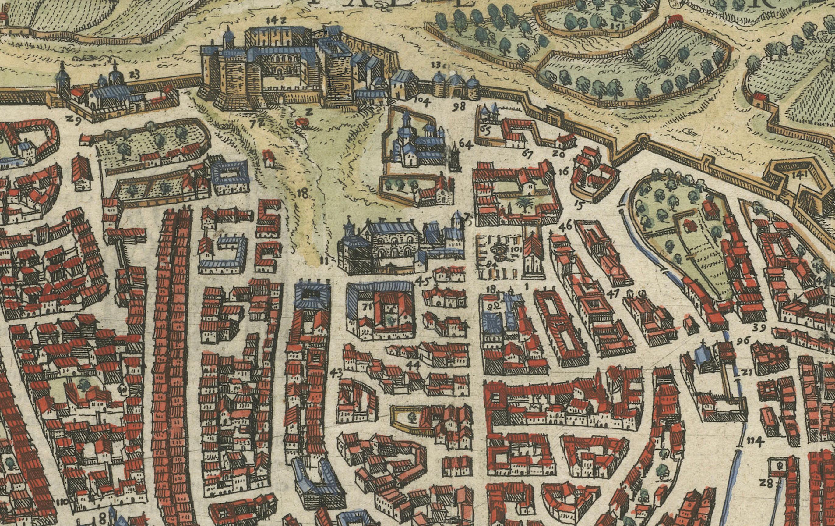 Palermo – 1620 Braun & Hogenberg Bird’s-Eye Map of Palermo, Sicily  

This beautifully detailed bird’s-eye view of Palermo, Sicily, was created by Georg Braun and Frans Hogenberg around 1620 and published in Civitates Orbis Terrarum, Volume IV. This