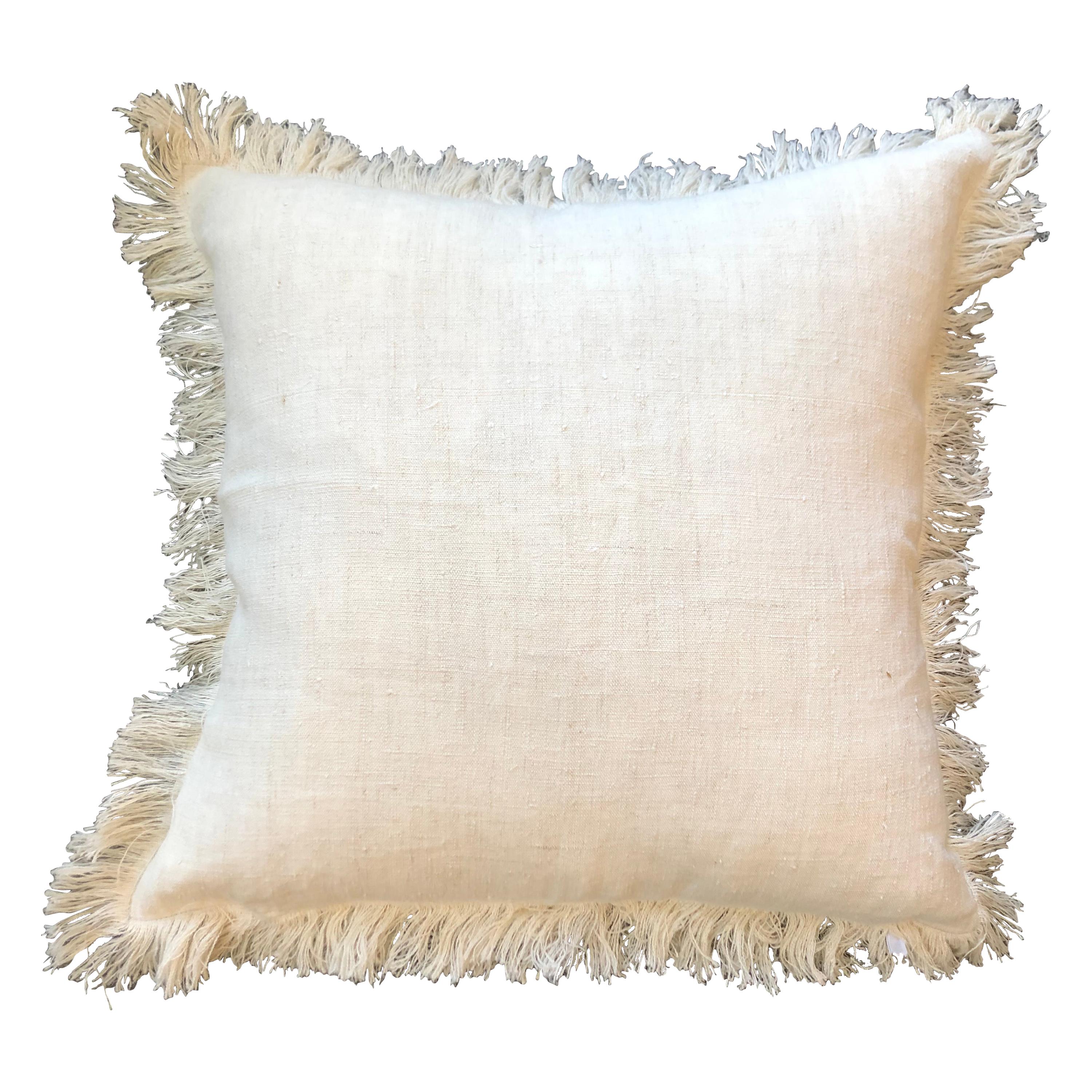 "Palermo" Handmade Linen/Cotton Pillow by Le Lampade For Sale