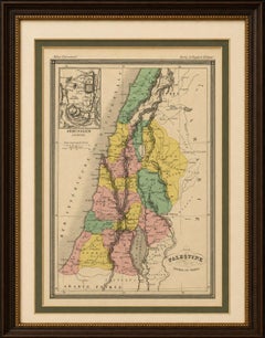 Palestine Divided into Tribes Map with Ancient Jerusalem, Paris, c.1850