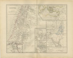Palestine & Holy Land Map with Jerusalem Insets – Nieuwe Hand-Atlas, 1876