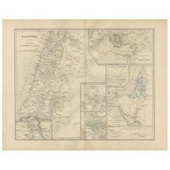 Palestine & Holy Land Map with Jerusalem Insets – Nieuwe Hand-Atlas, 1876