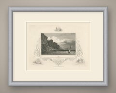 Palisade Rocks on the Hudson River, Constitution and Guerriere, circa 1850