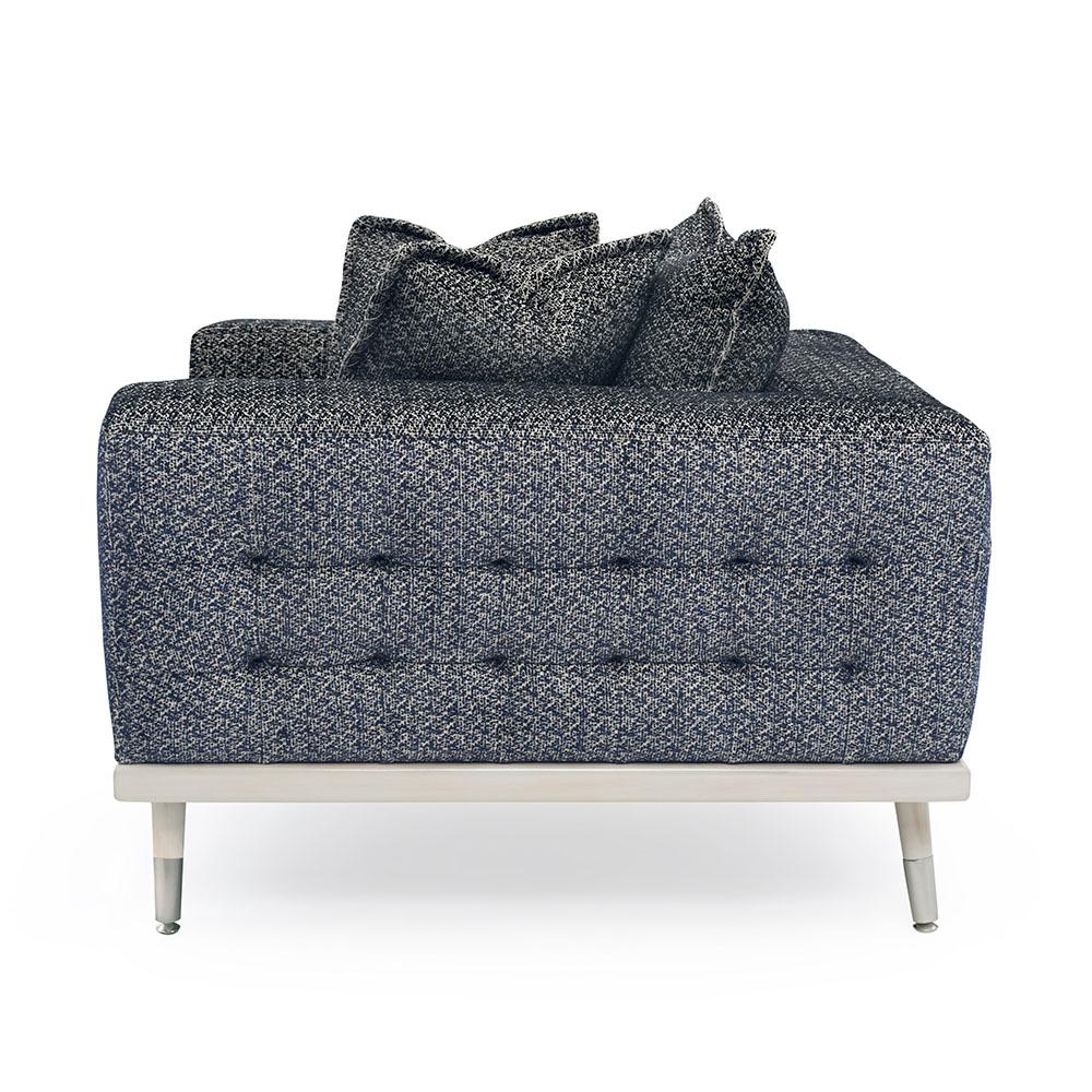 Modern Palisades Armchair in Antique Silver and Navy by Innova Luxuxy Group For Sale