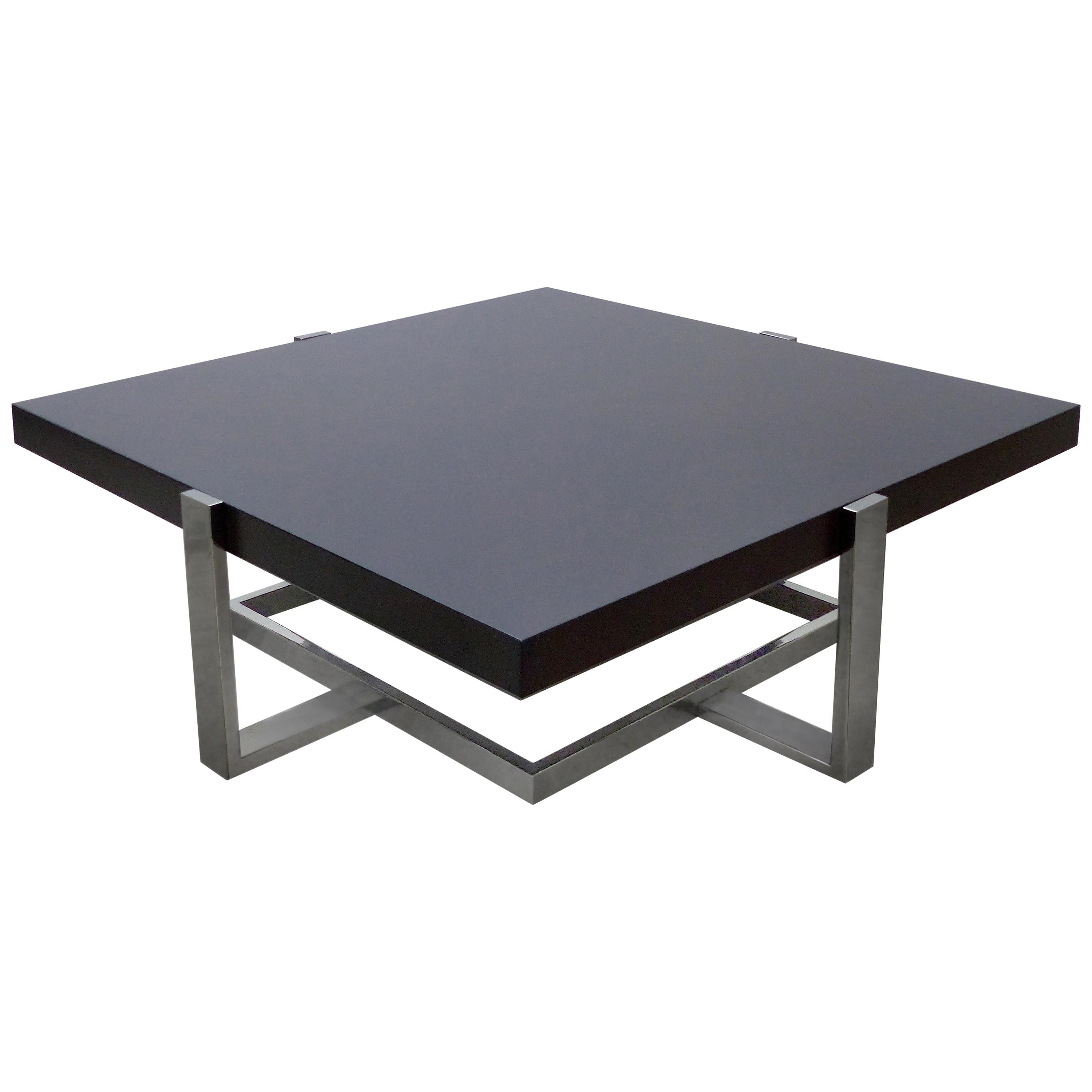 La Spada and Mazza for Medea Cocktail Table in Wood and Chrome, Italy