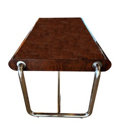 American Modern Palisander and Chrome Desk, Leon Rosen for Pace