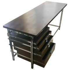 Palisander Desk on a Chromed Metal Base by Jules Wabbes, Belgium 1960