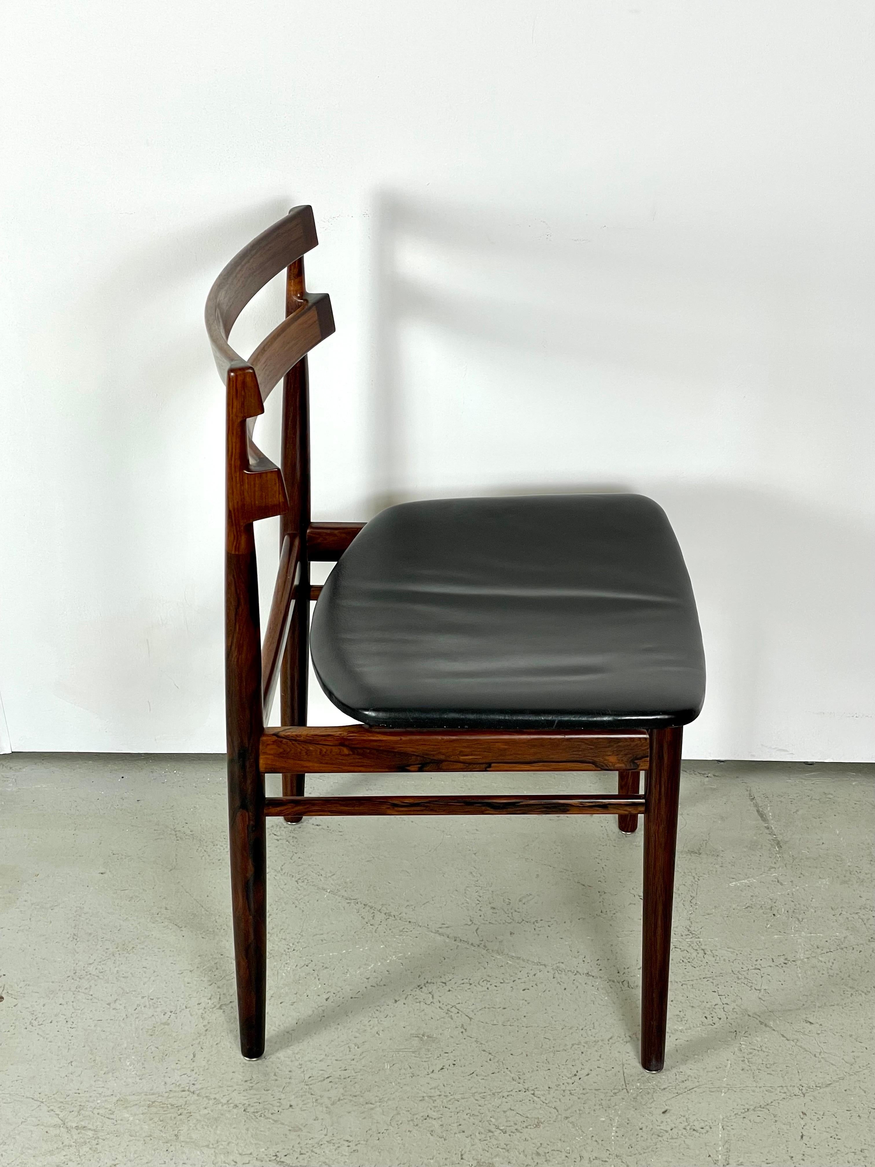 Chaises de salle à manger Palisander par Henry Rosengren pour Brande Møbelfabrik 1950s Danemark en vente 3