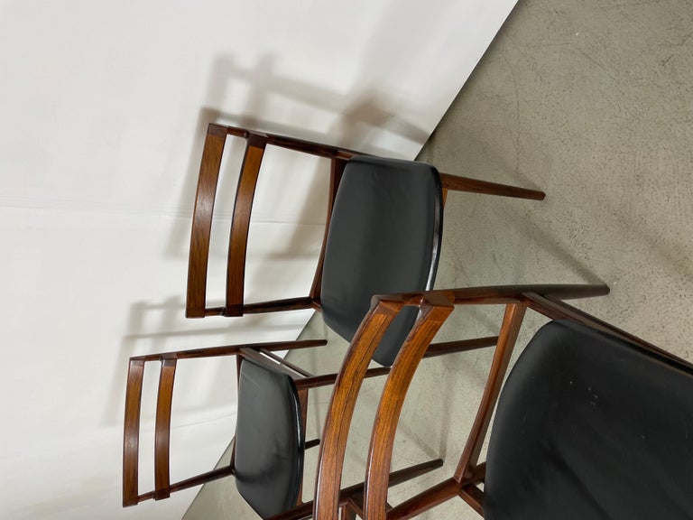 Mid-Century Modern Palisander Dining Chairs by Henry Rosengren for Brande Møbelfabrik 1950s Denmark For Sale