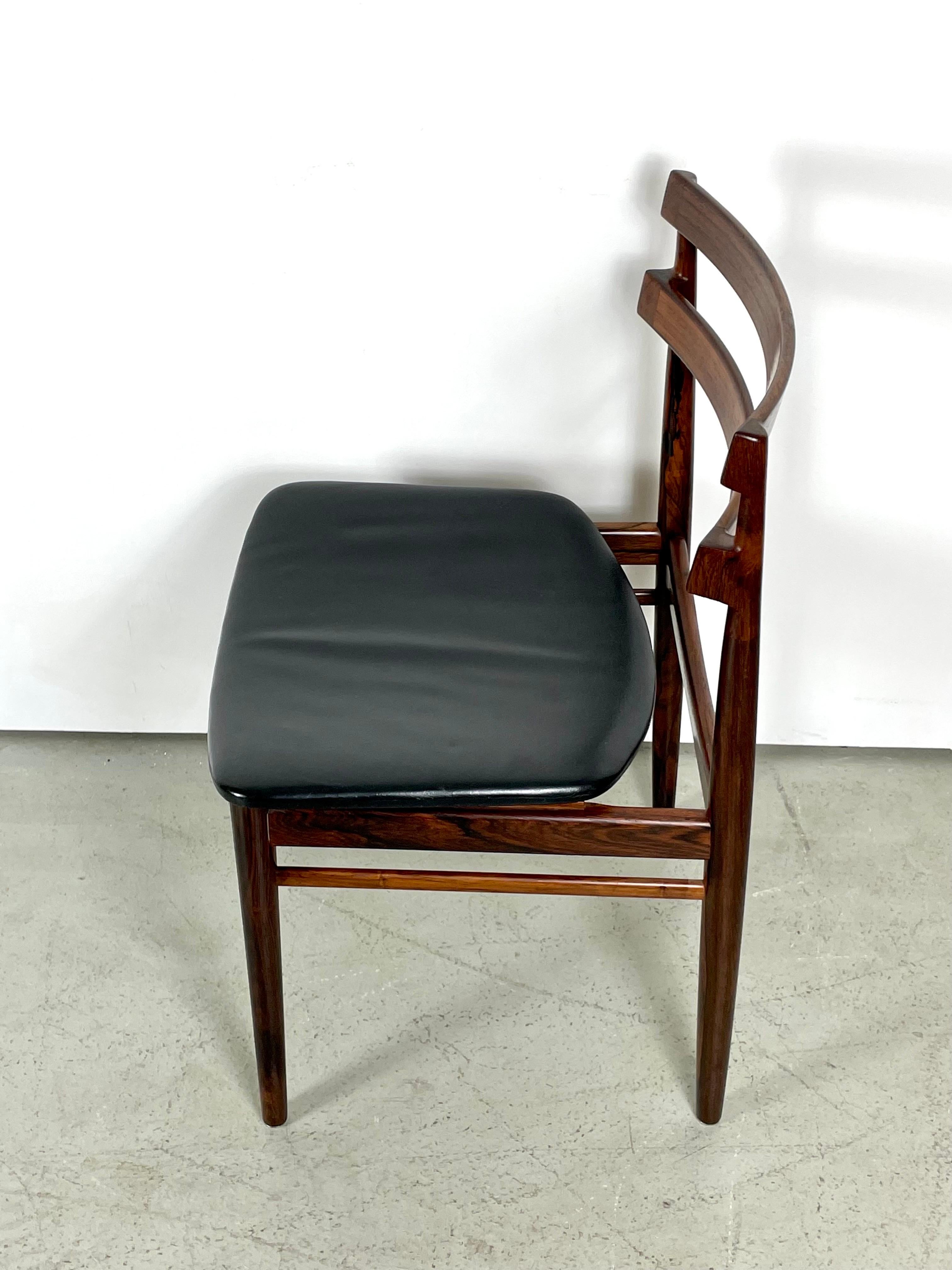 Danish Palisander Dining Chairs by Henry Rosengren for Brande Møbelfabrik 1950s Denmark For Sale