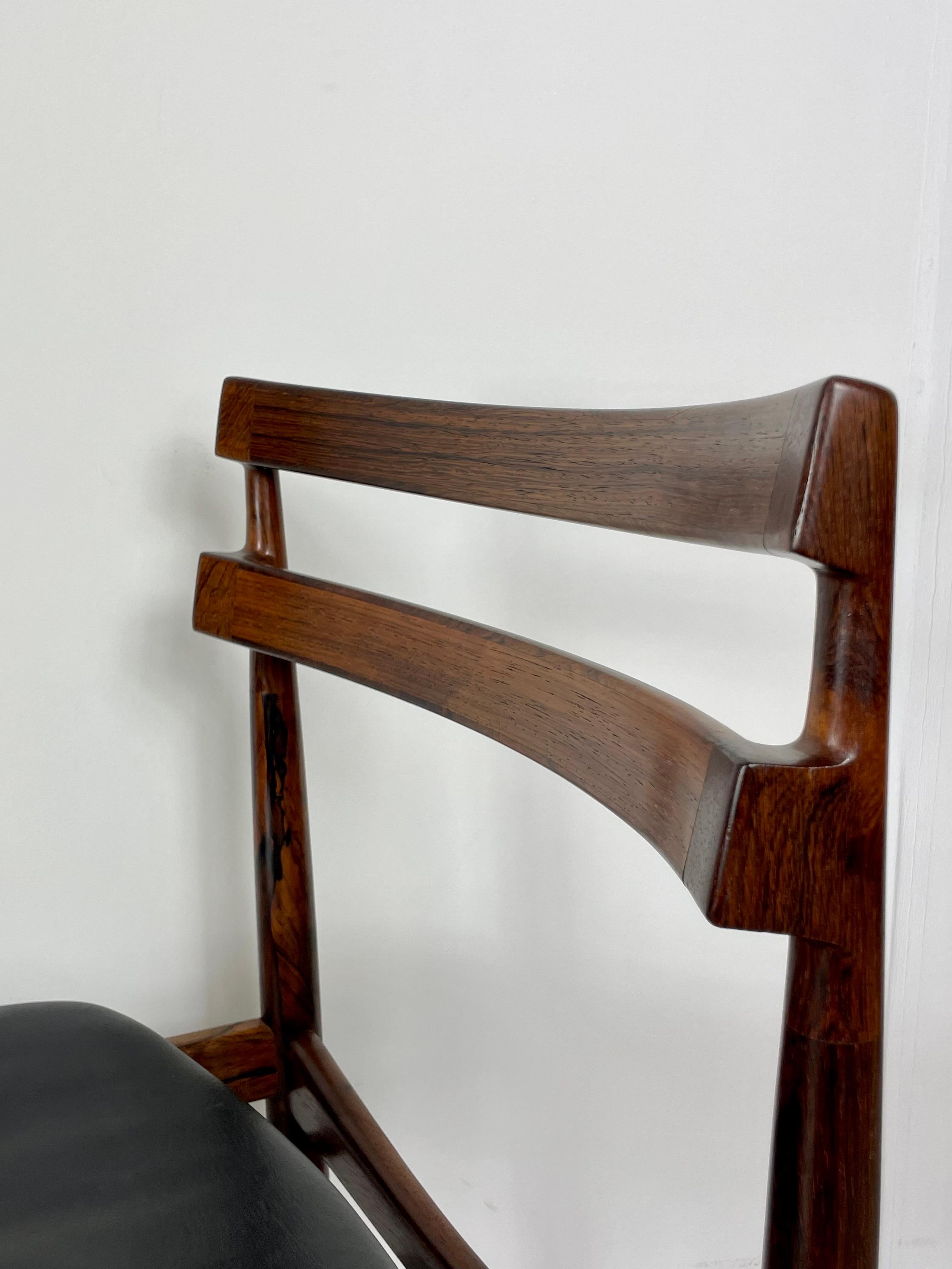 Palisander Dining Chairs by Henry Rosengren for Brande Møbelfabrik 1950s Denmark For Sale 1