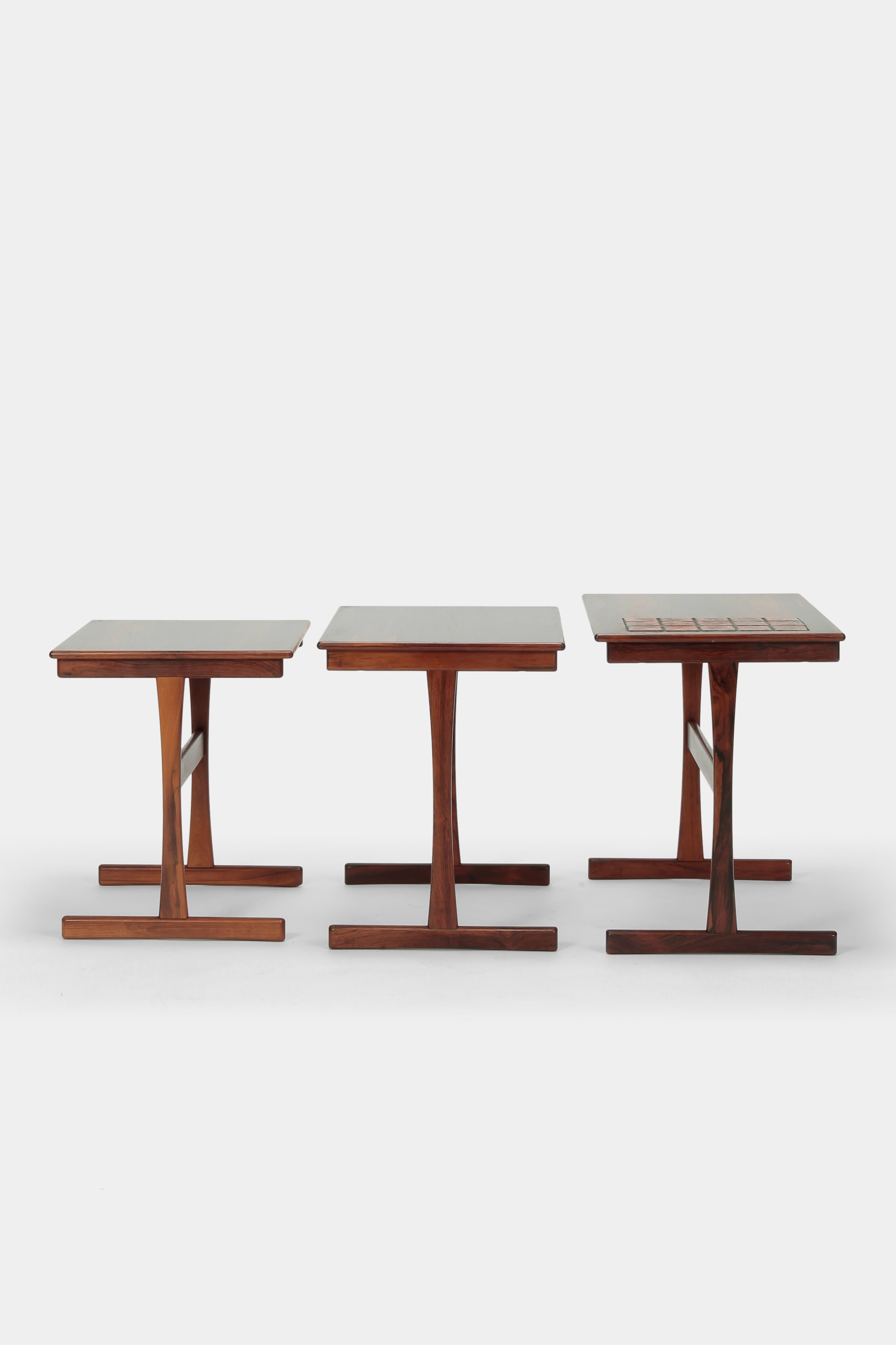 Danish Palisander Kai Kristiansen Set Tables Vildbjerg Mobelfabrik, 1960s For Sale