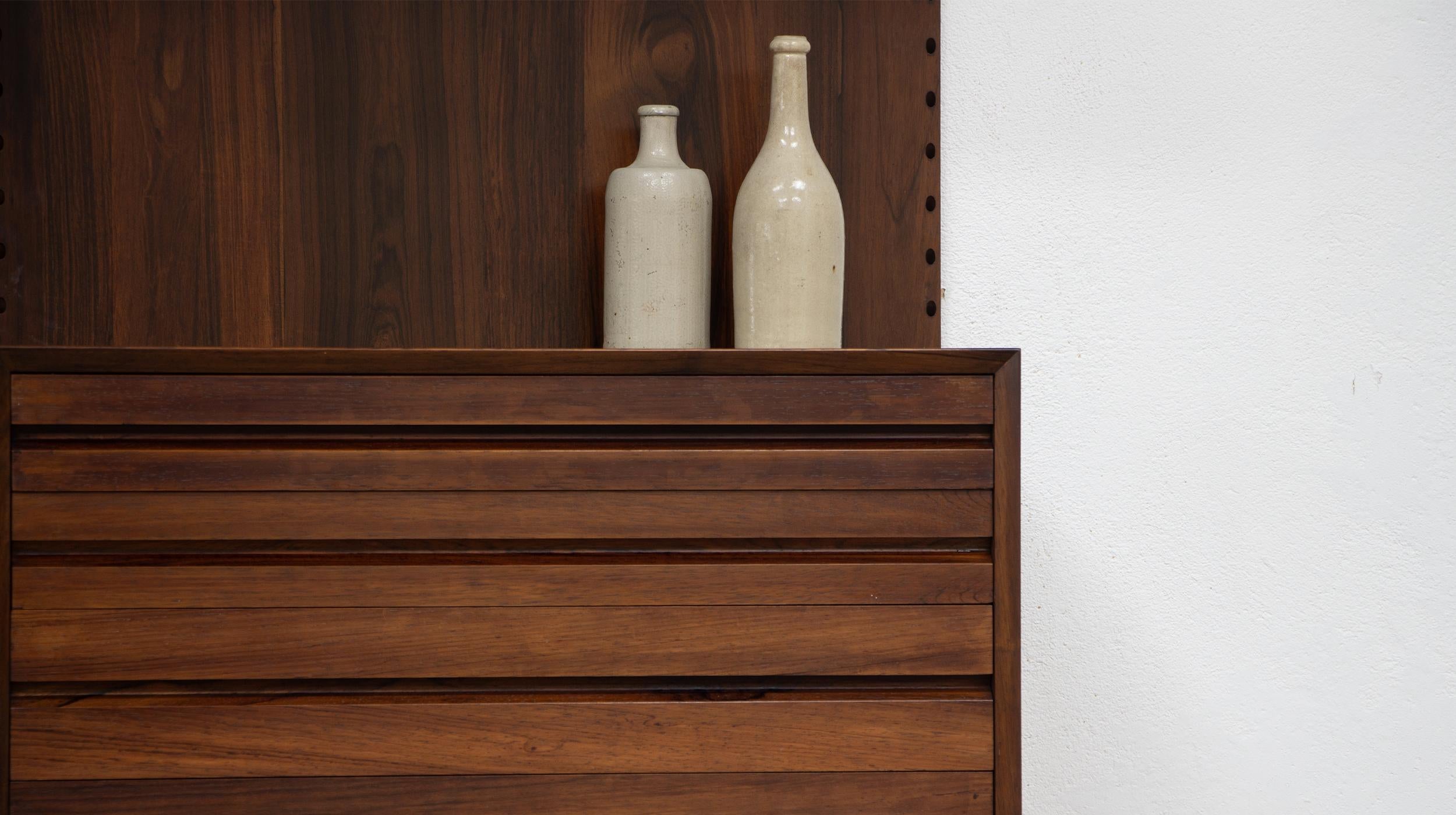 Danish Palisander Poul Cadovius wall unit for Cado 1960's For Sale