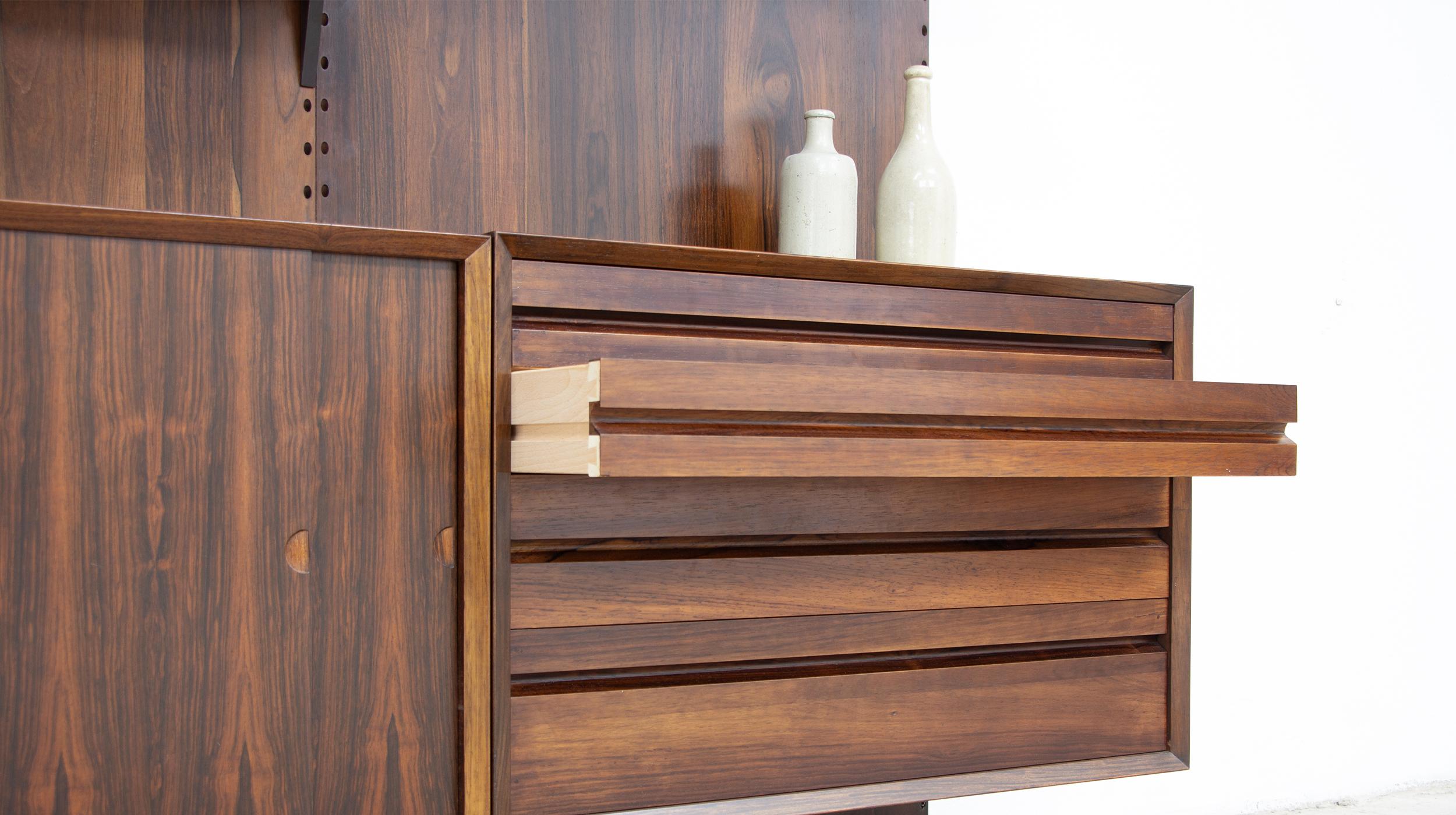 20th Century Palisander Poul Cadovius wall unit for Cado 1960's For Sale