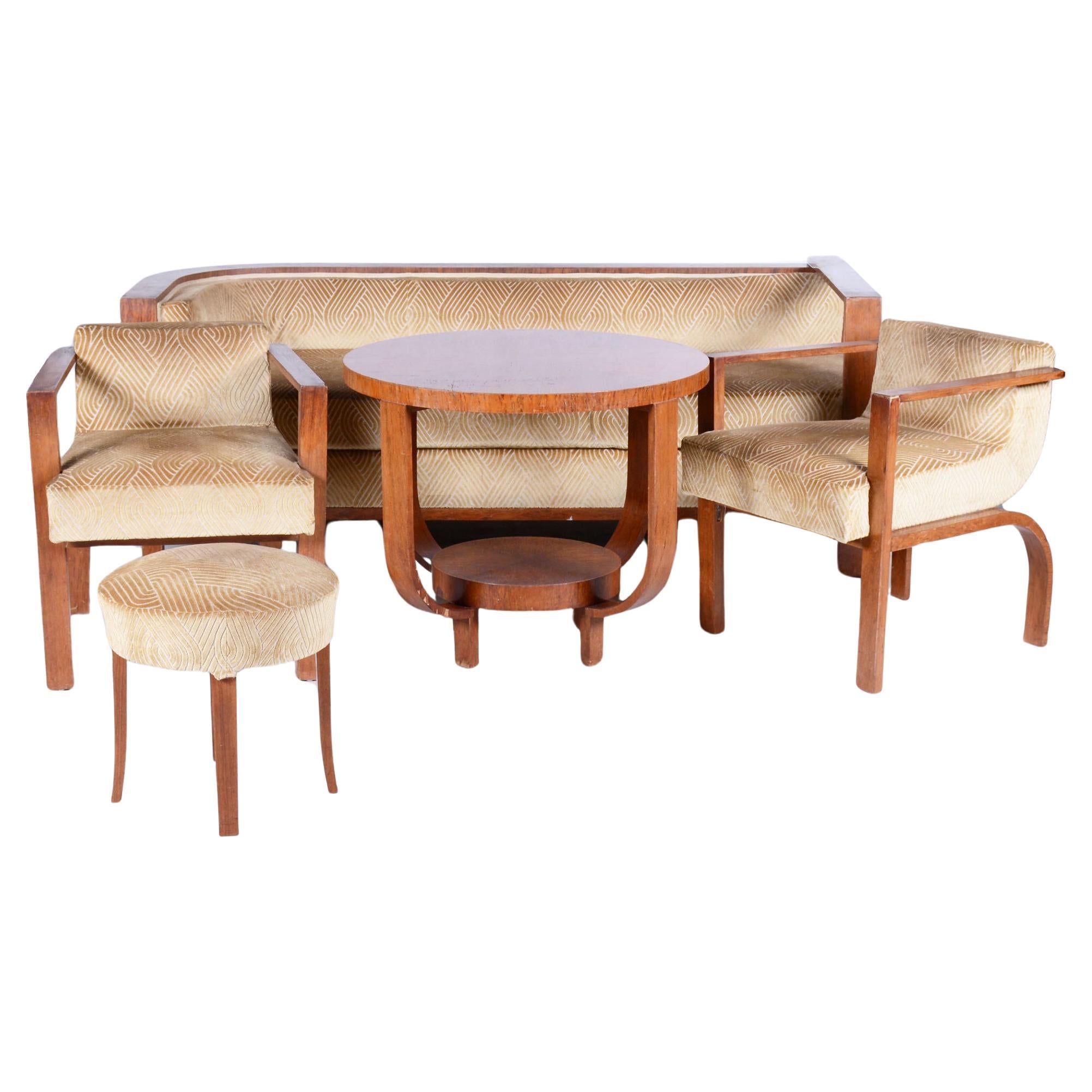 Palisander Seating Set with Coffee Table, Art Deco, Restored, France, 1920s For Sale