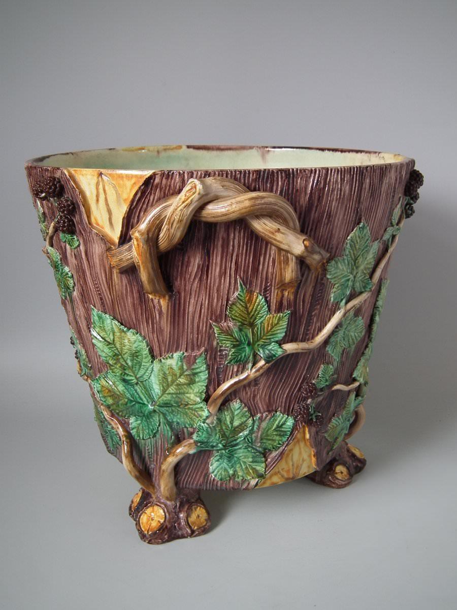 French Palissy Majolica Blackberry Jardinière