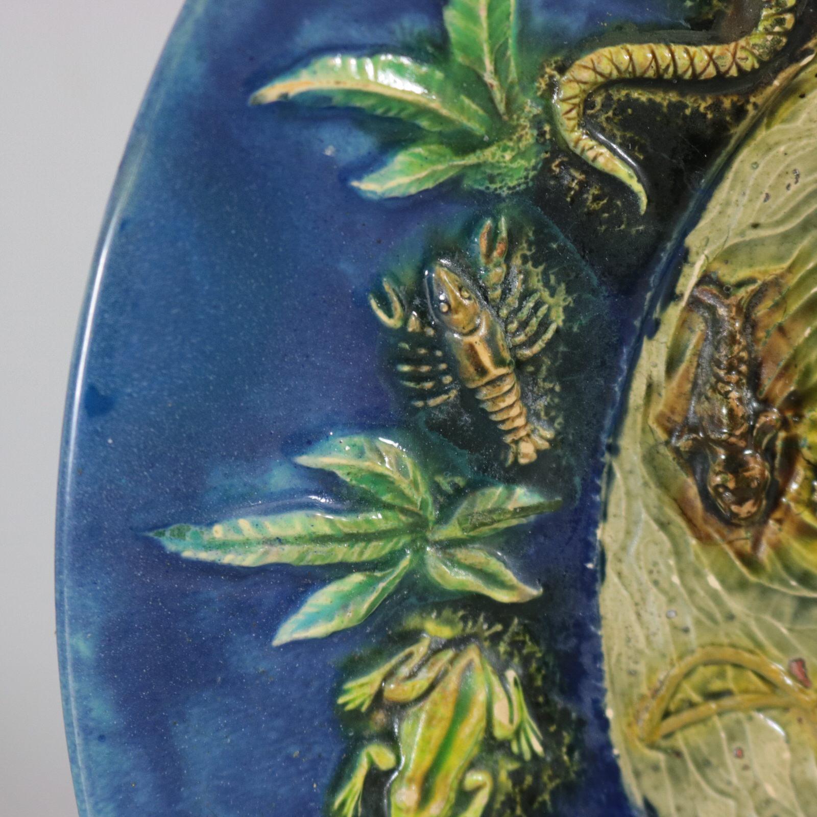 Palissy Majolica Octopus Plate For Sale 1