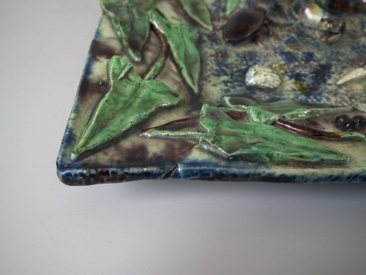 Palissy Rectangular Snake Wall Plaque 2