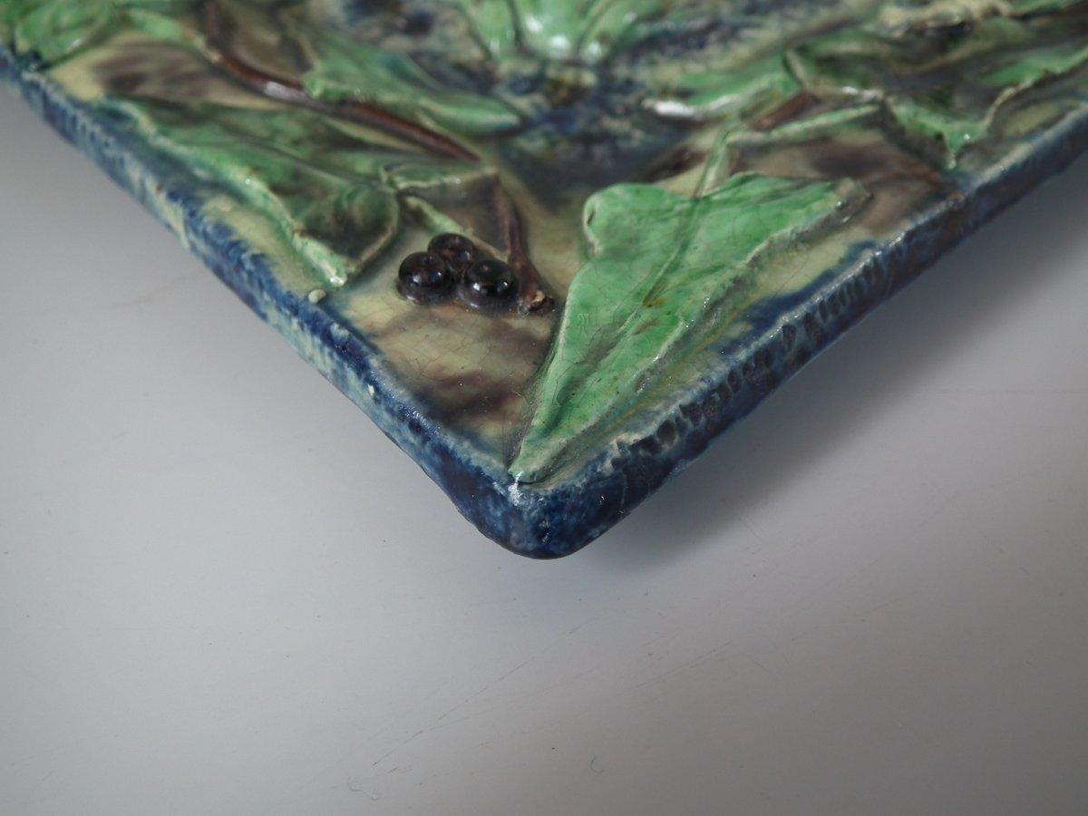 Palissy Rectangular Snake Wall Plaque 4