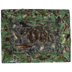 Palissy Rectangular Snake Wall Plaque
