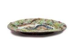 Palissy-Style Dish with a Fish, Choisy-le-Roi, France, Late 19th Century